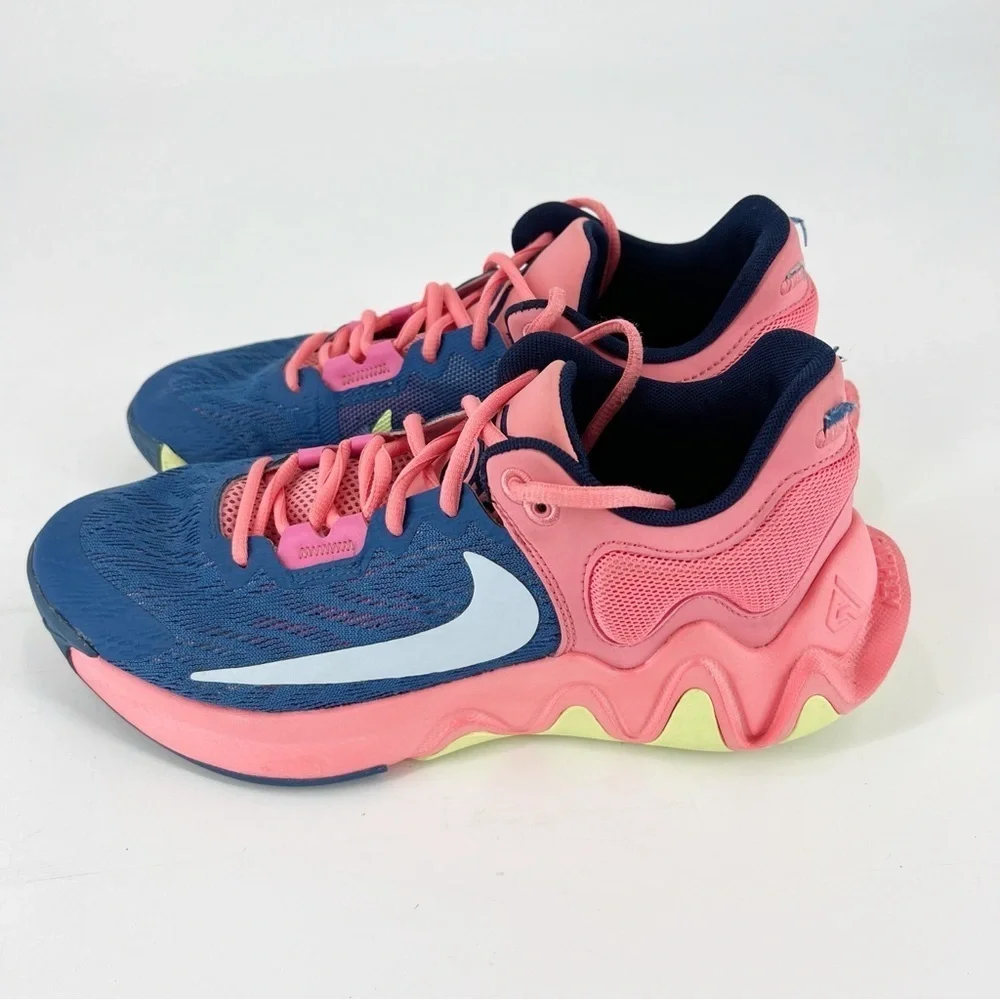 Nike Giannis Immortality 2 Dark Marina Blue Pink Basketball Sneakers Size 8